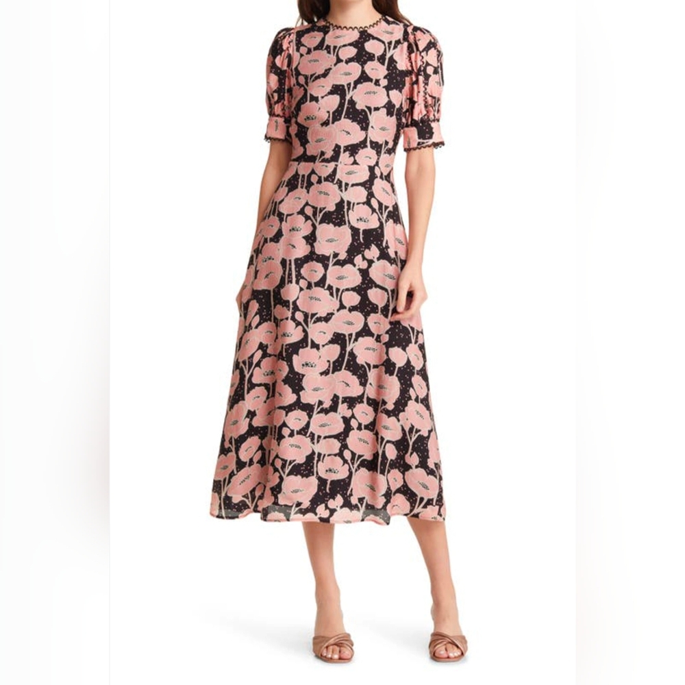 Ted Baker Astrydd Puff Sleeve Midi Dress